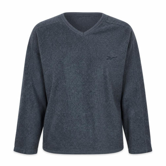 Reebok Women’s Grey Fleece V-Neck Pullover Sweatshirt Size 14