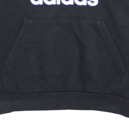 Adidas Boys Black Pullover Hoodie L 13-14 Years Classic Trefoil Sweatshirt