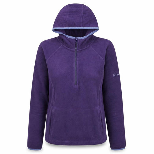 Berghaus Womens Purple Fleece Hoodie Size 10 1/2 Zip Outdoor Top