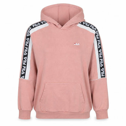 Fila Women Pink Logo Tape Pullover Hoodie Size M