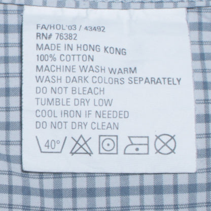 Timberland Men's Blue Check Long Sleeve Button-Down Casual Shirt L
