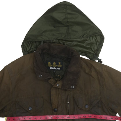 Barbour Men's Brown Waxed Cotton Jacket M Hooded Waterproof Outdoor