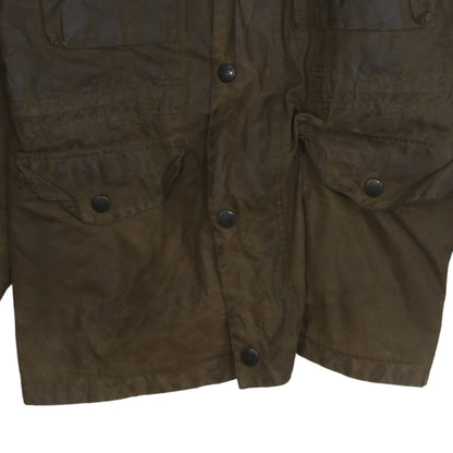 Barbour Men's Brown Waxed Cotton Jacket M Hooded Waterproof Outdoor