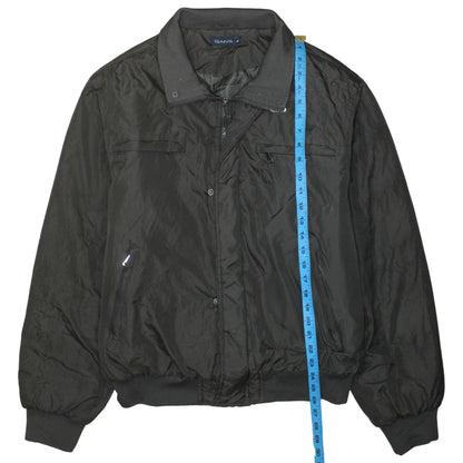 GANT Men's Black Bomber Jacket L Regular Fit Nylon Full Zip