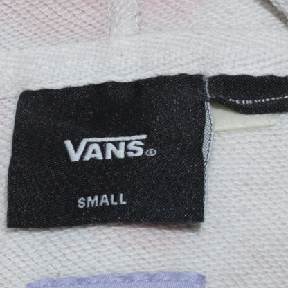 Vans Womens White Pink Tie Dye Hoodie Small Relaxed Fit Pullover