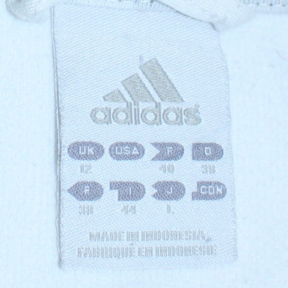 Adidas Women White Full Zip Sweatshirt Size 12 Logo Sportswear