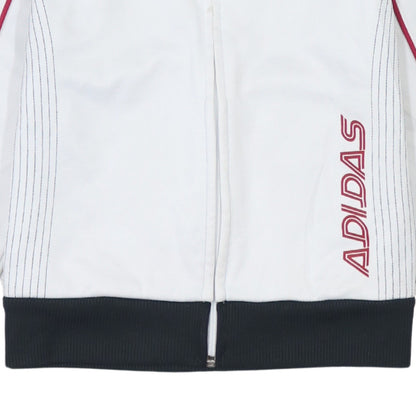Adidas Women White Full Zip Sweatshirt Size 12 Logo Sportswear