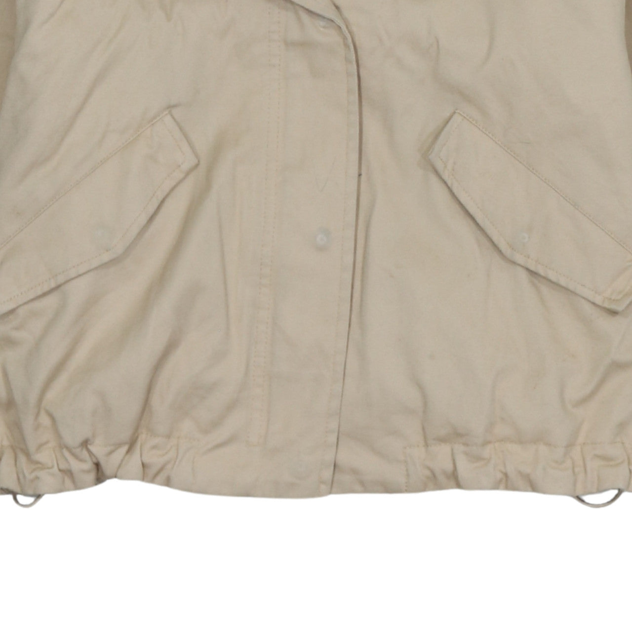 Tommy Hilfiger Girls Beige Hooded Cotton Anorak Jacket - Size 12 Years