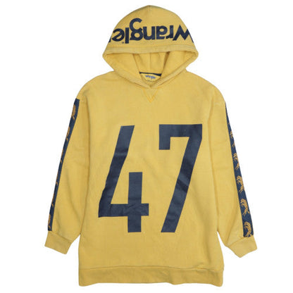 Wrangler Men's Yellow Pullover Hoodie S Retro Sports Style