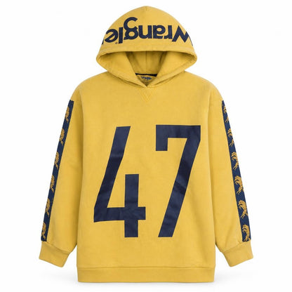 Wrangler Men's Yellow Pullover Hoodie S Retro Sports Style