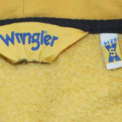 Wrangler Men's Yellow Pullover Hoodie S Retro Sports Style