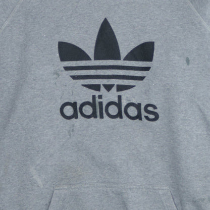 Adidas Mens Grey XL Pullover Hoodie with Logo Graphic