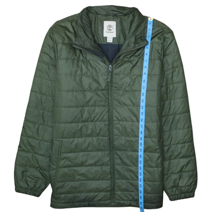 Timberland Men's Green XL Puffer Jacket Lightweight Nylon Quilted Coat