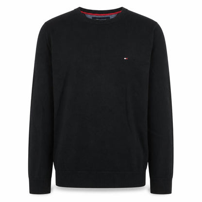 Tommy Hilfiger Men’s Black Cotton Crew Neck Pullover Jumper L