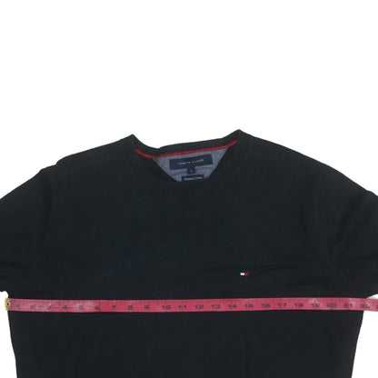 Tommy Hilfiger Men’s Black Cotton Crew Neck Pullover Jumper L