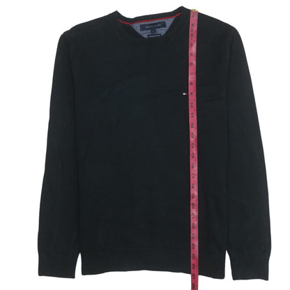 Tommy Hilfiger Men’s Black Cotton Crew Neck Pullover Jumper L
