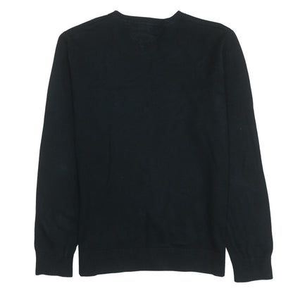 Tommy Hilfiger Men’s Black Cotton Crew Neck Pullover Jumper L