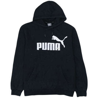 Puma Men's Black XL Pullover Hoodie with Logo Print