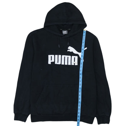Puma Men's Black XL Pullover Hoodie with Logo Print