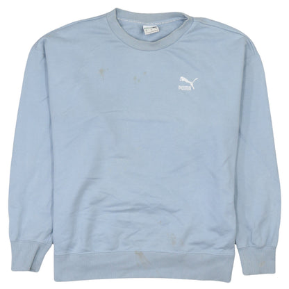Puma Women's Blue Logo Crew Neck Pullover Sweatshirt Size M