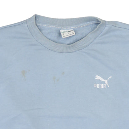 Puma Women's Blue Logo Crew Neck Pullover Sweatshirt Size M