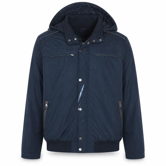 Calvin Klein Men's Blue XL Hooded Water-Resistant Jacket