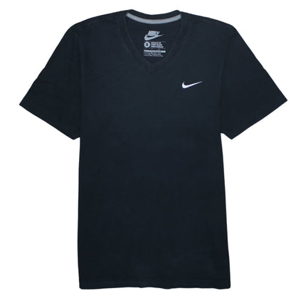 Nike Men's Black V-Neck Regular Fit Cotton T-Shirt Small