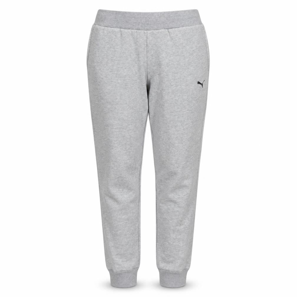 Puma Womens Grey Jogger Sweatpants Size S Fleece Tapered Trousers