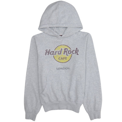 Hard Rock Cafe London Women's Grey Pullover Hoodie Small Cotton Blend