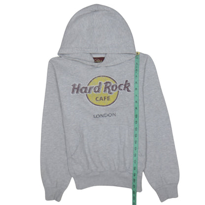 Hard Rock Cafe London Women's Grey Pullover Hoodie Small Cotton Blend