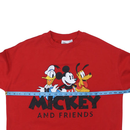 Disney Women Red Mickey and Friends Sweatshirt XL Pullover