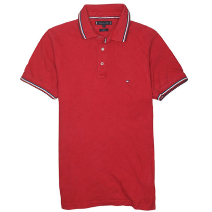 Tommy Hilfiger Men's Red Slim Fit Polo Shirt L Cotton Classic