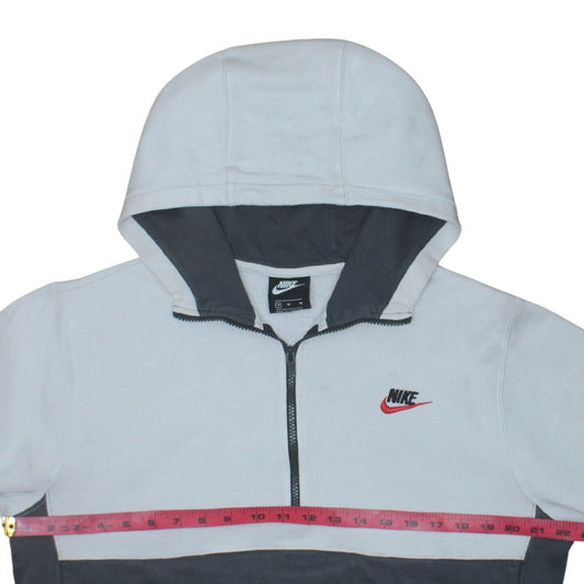 Nike Men's Grey 1/2 Zip Hoodie Size M Fleece Pullover Sweatshirt