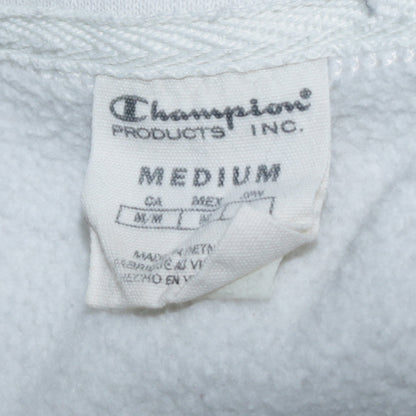 Champion Men's White 1/4 Zip Fleece Sweatshirt Medium