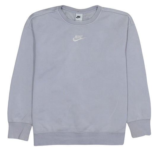 Nike Girls Grey XL Pullover Fleece Sweatshirt Sports Logo Crew Neck
