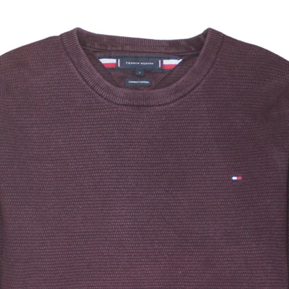 Tommy Hilfiger Men's Brown Cotton Crew Neck Jumper Size L
