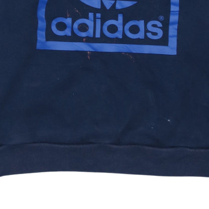 Adidas Boys Blue Crew Neck Pullover Sweatshirt 13-14 Years Logo Print