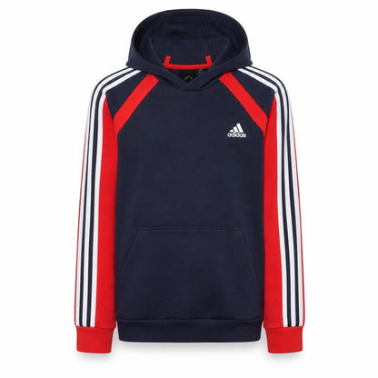 Adidas Boys Navy Red Pullover Hoodie Size 16 Years Cotton Blend