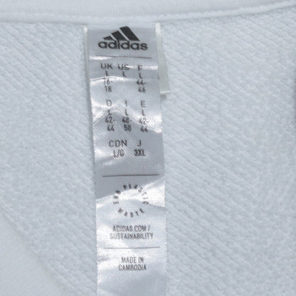 Adidas Women White Logo Crew Neck Pullover Sweatshirt Size L