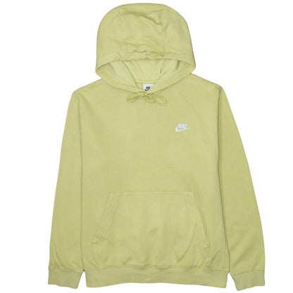 Nike Womens Yellow Pullover Hoodie Medium Cotton Blend