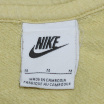 Nike Womens Yellow Pullover Hoodie Medium Cotton Blend