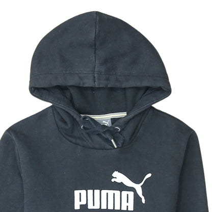 Puma Womens Black Pullover Hoodie Size 12 Hooded Sweatshirt