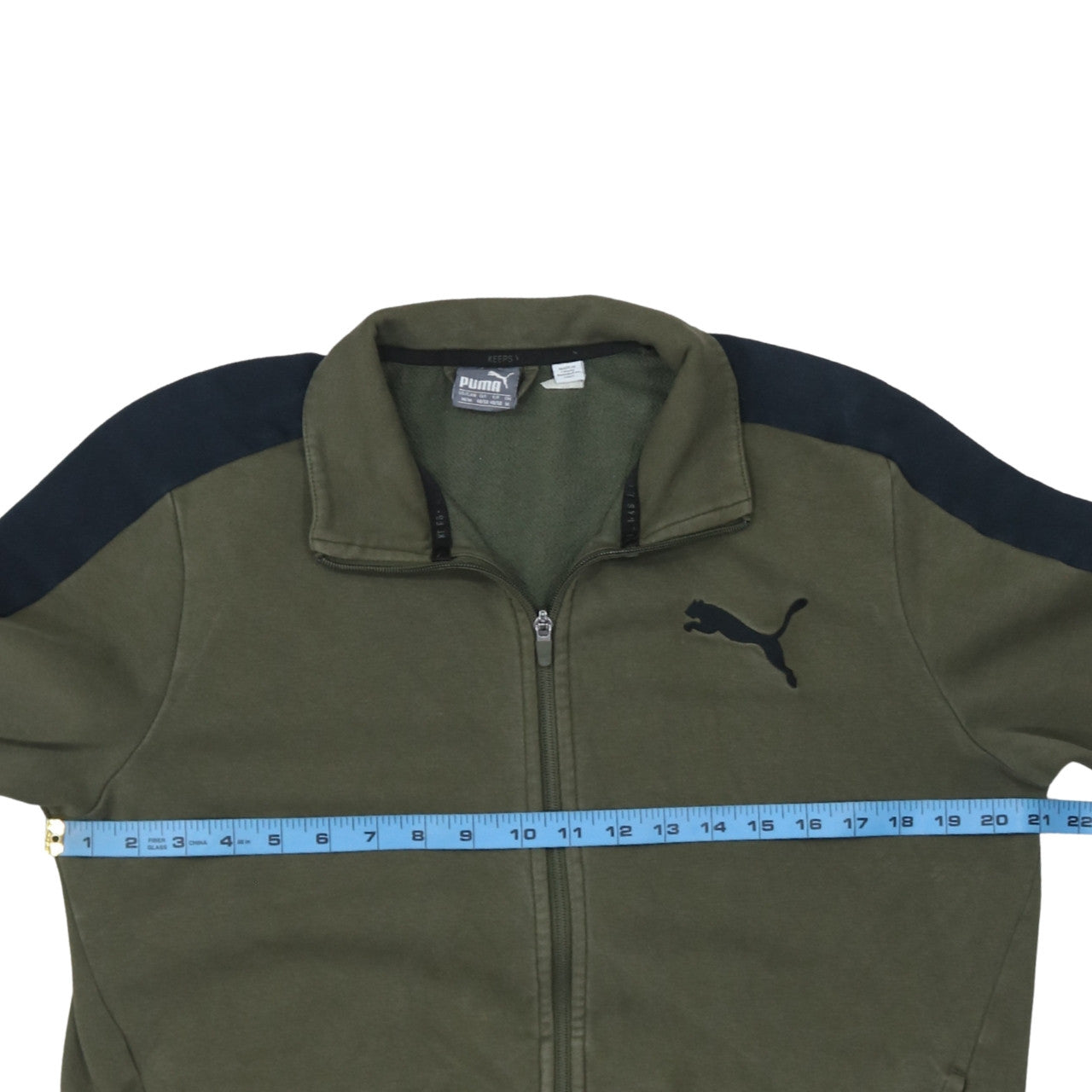 Puma Men’s Green Full Zip Sweatshirt M Regular Fit