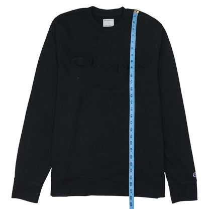 Champion Men's Black L Pullover Sweatshirt Crew Neck Embroidered Logo