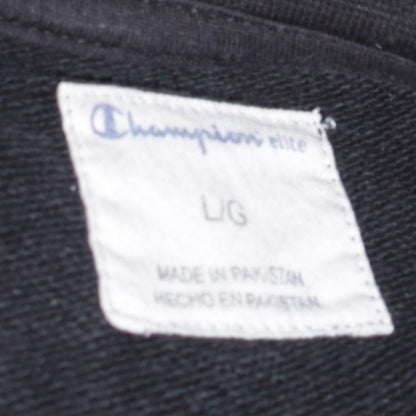 Champion Men's Black L Pullover Sweatshirt Crew Neck Embroidered Logo