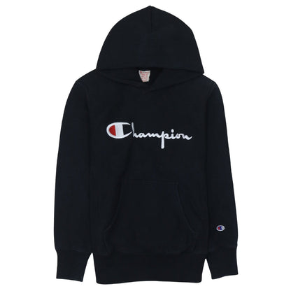Champion Men's Black Medium Pullover Hoodie Embroidered Logo