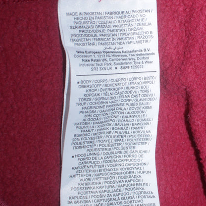 Nike Men's Red Pullover Hoodie Size M Fleece Sweatshirt