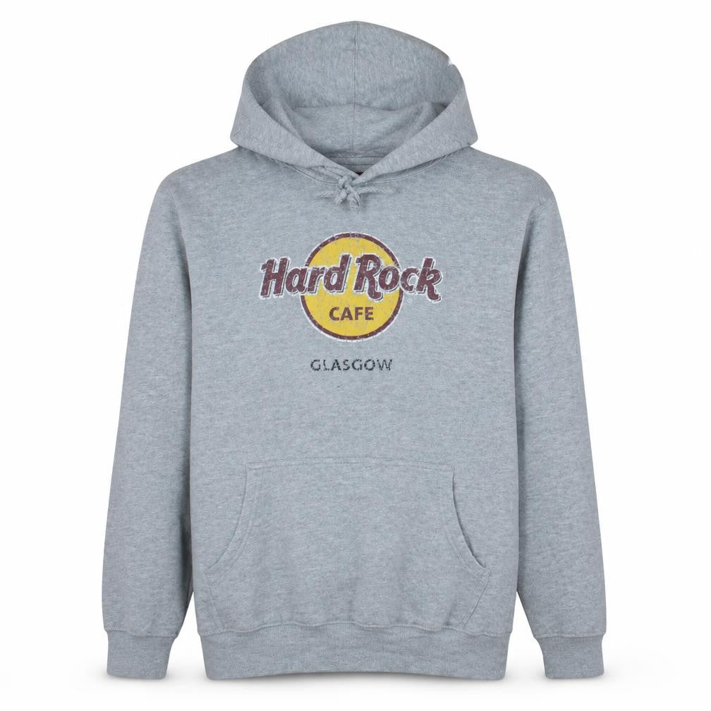Hard Rock Cafe Glasgow Men’s Grey Pullover Hoodie Size L