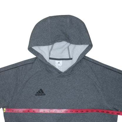 Adidas Men's Grey Pullover Hoodie L Regular Fit Fleece Sweatshirt