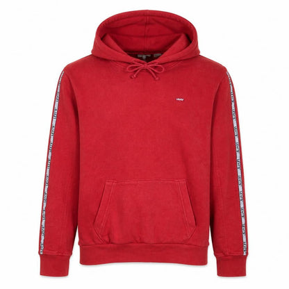 Levi's Men's Red XS Pullover Hoodie with Logo Tape Detail